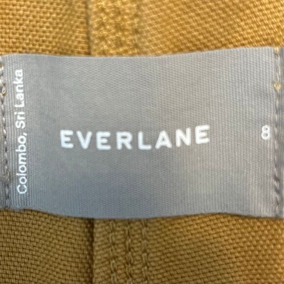 Everlane Mustard Denim Overalls 100% Cotton Silver Hardware Utility Look - Picture 4 of 5